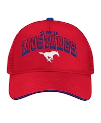 Colosseum Men's Red Smu Mustangs Wyatt Primary Team Trucker Adjustable Hat