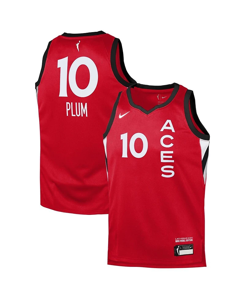 Nike Big Boys and Girls Kelsey Plum Red Las Vegas Aces Rebel Edition Player Jersey