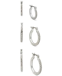 Anne Klein 3-Pc. Set Pave Hoop Earrings
