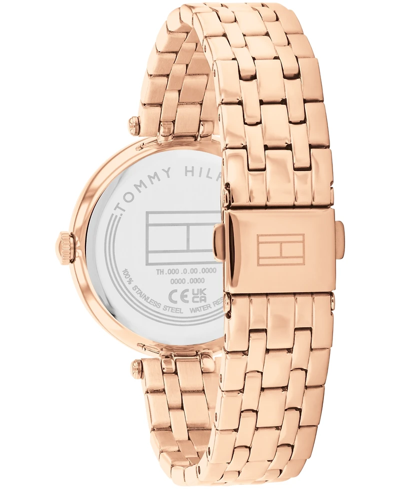 Tommy Hilfiger Women's Quartz Rose Gold Ionic Plated Steel Watch 34mm
