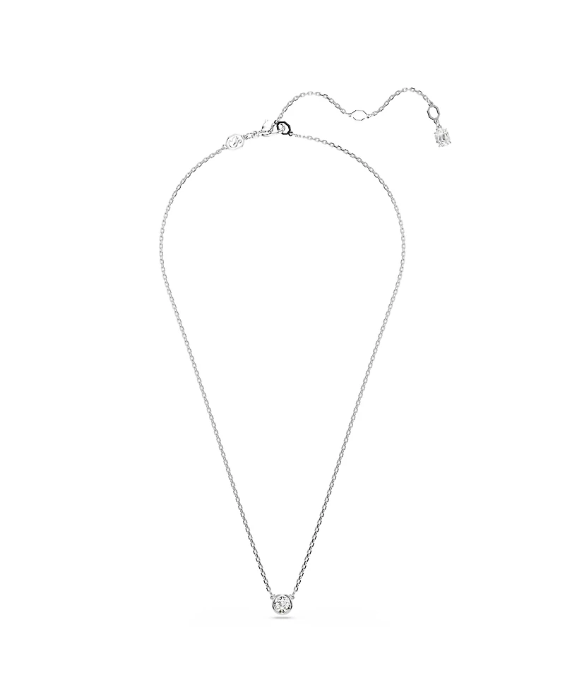 Swarovski Imber Pendant, Round Cut, White, Rhodium Plated Necklace