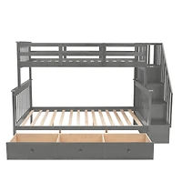 Streamdale Stairway Twin Over Full Bunk with Storage and Rail