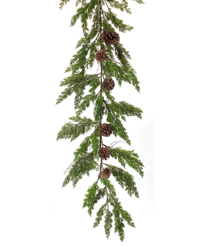Slickblue Winter Pine-cone Garland with Pinecone Accents (Set of 2)