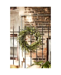 Slickblue Mixed Eucalyptus Leaf Foliage Wreath With Twig Accents 29"d