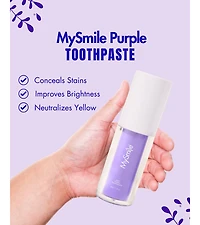 MySmile Purple Toothpaste for Tooth Brighten, Color Corrector Efficient Cleaning Toothpaste, 30ML Non-Sensitive Natural Tooth Stain Removal Toothpaste
