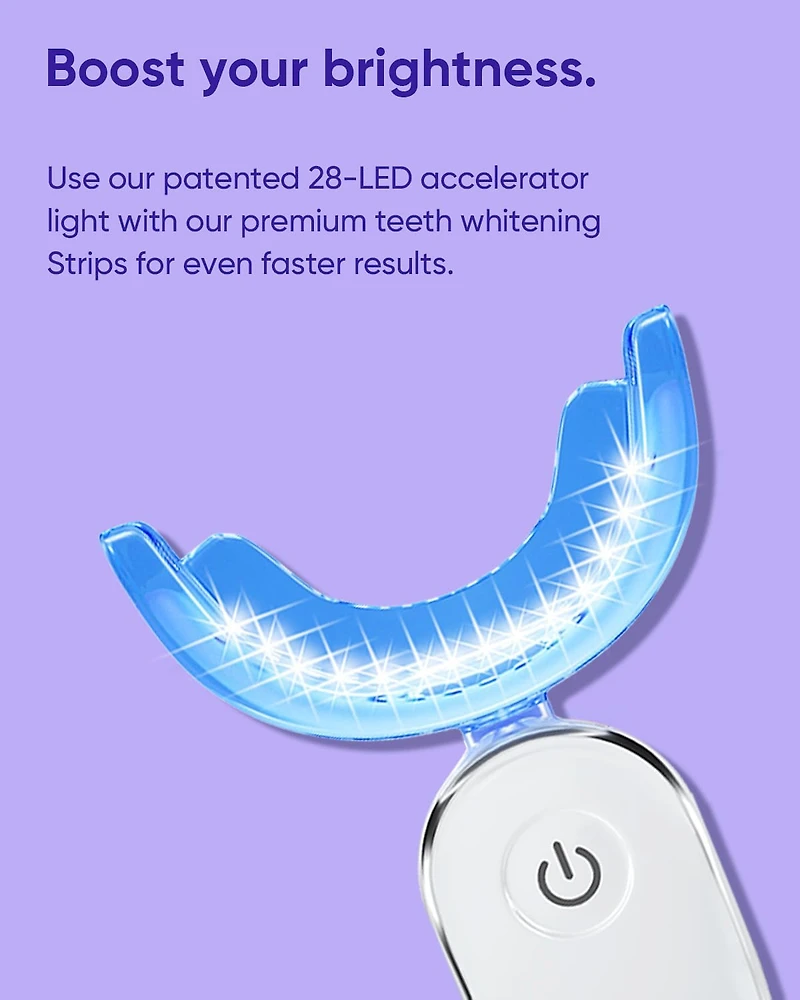 MySmile Teeth Whitening Kit with led Light, 28X Teeth Whitening Strips for Teeth Sensitive, 10 Min Fast Whitening , Helps to Remove Stains from Coffee