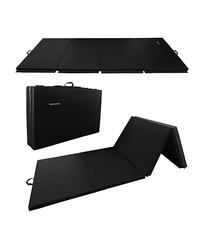 BalanceFrom Fitness 120 x 48" All Purpose Folding Gymnastics Exercise Mat, Black