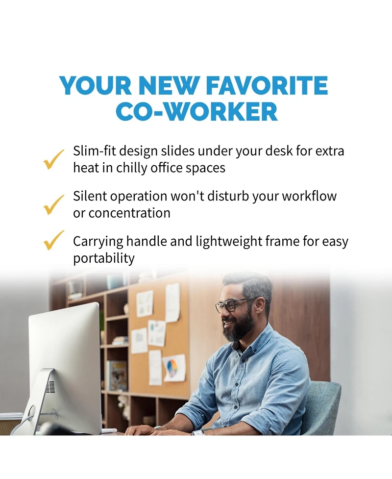 Newair Portable 400 Watt Under Desk Heater with Slim Fit Design and Silent, Energy Efficient Operation