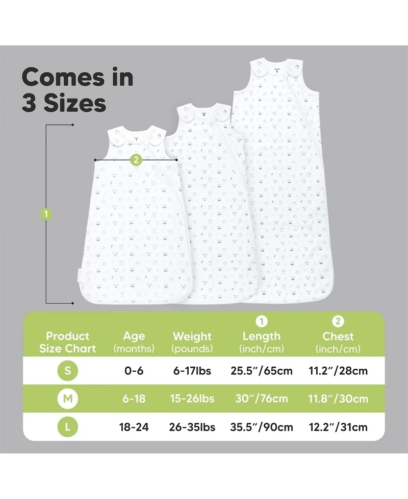 KeaBabies Organic Baby Sleep Sack Wearable Blanket, Sleeping Bag 0-24 Months, Sacks (KeaStory)