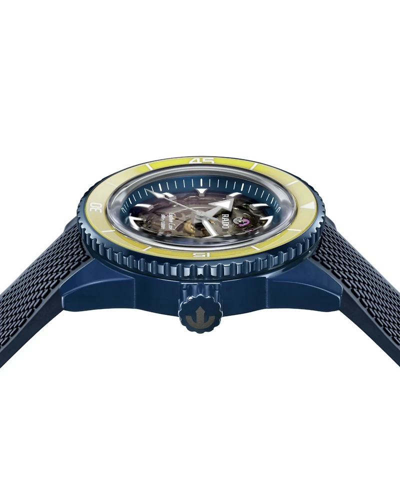 Rado Men's Swiss Automatic Captain Cook Navy Blue High-Tech Ceramic Bracelet Watch 43mm