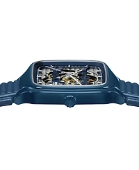 Rado Unisex Swiss Automatic True Square Open Heart Navy Blue Rubber Strap Watch 38mm