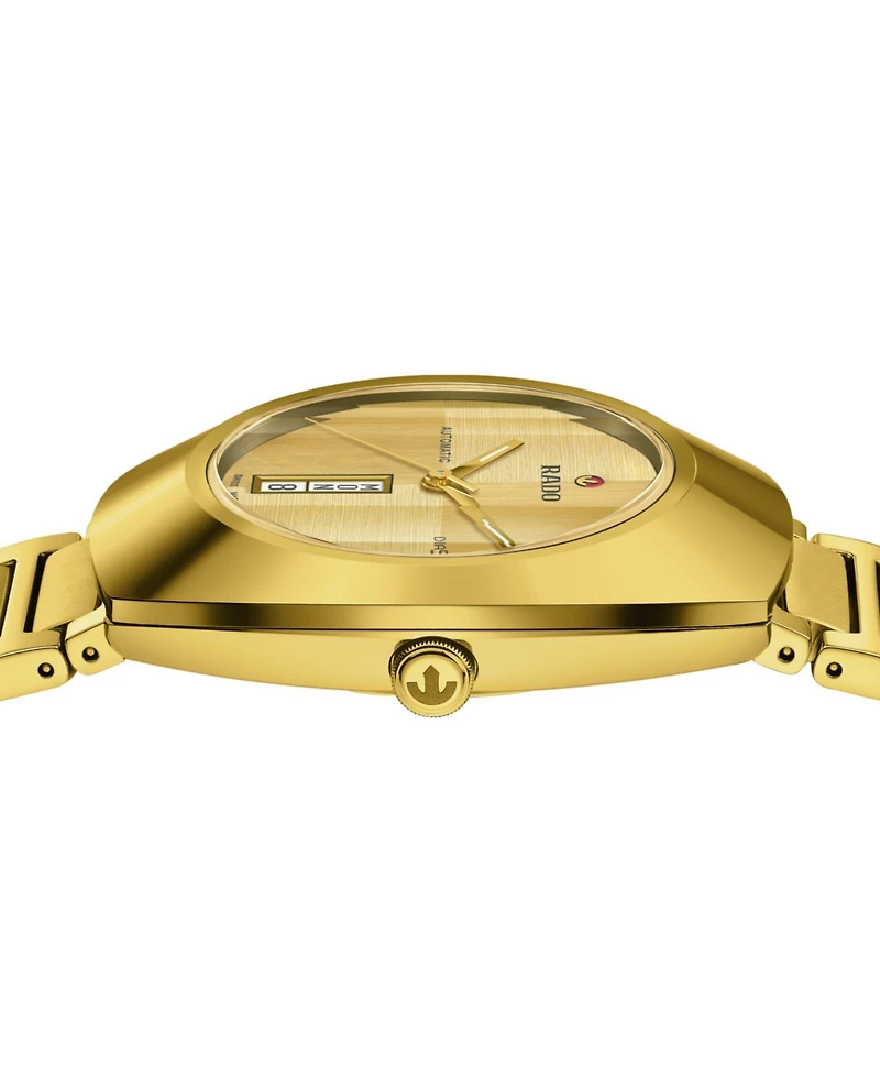 Rado Unisex Swiss Automatic Original DiaStar Gold Pvd Stainless Steel Bracelet Watch 38mm