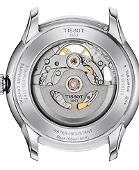 Tissot Men's Swiss Automatic Chemin Des Tourelles Skeleton Brown Leather Strap Watch 39mm
