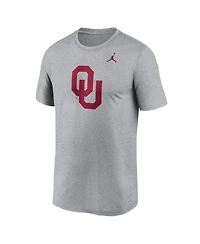 Jordan Men's Heather Gray Oklahoma Sooners Primetime Legend Logo T-Shirt