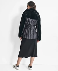 Dkny Women's Faux-Fur Spread-Collar Puffer Jacket