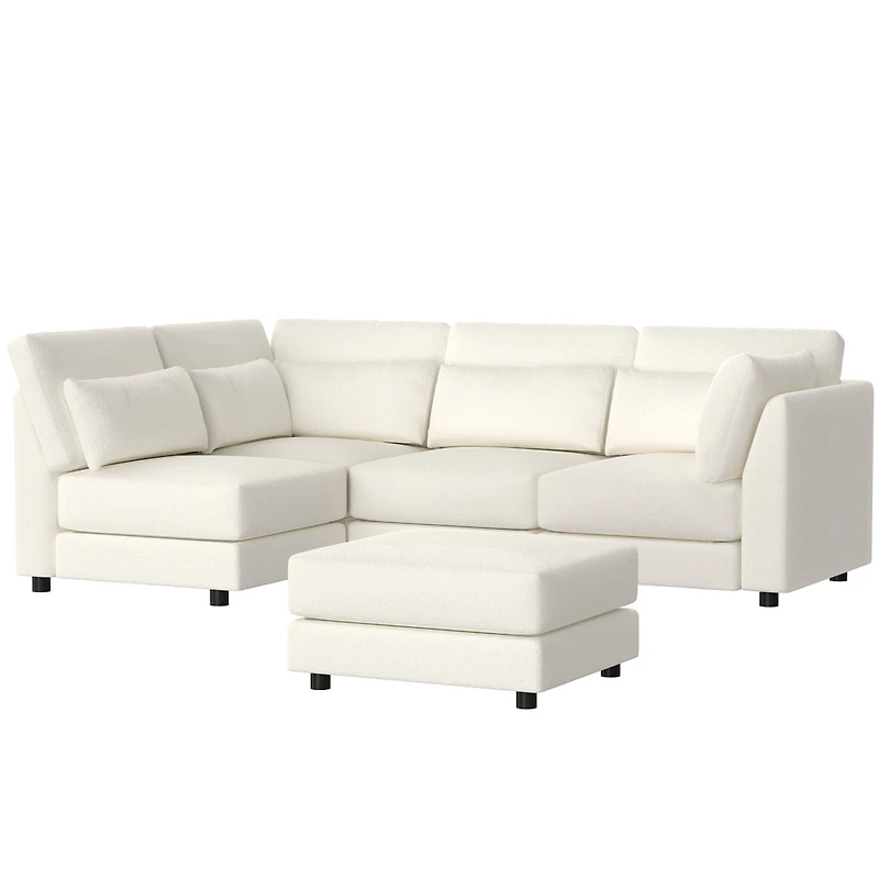 Sugift 5 - Piece Upholstered Sectional, Sofa Set