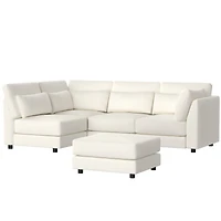 Sugift 5 - Piece Upholstered Sectional, Sofa Set