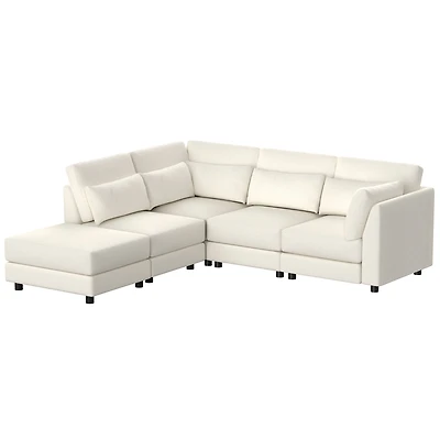 Sugift 5 - Piece Upholstered Sectional, Sofa Set