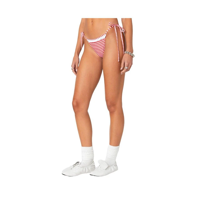 Women's Zora striped string bikini bottom
