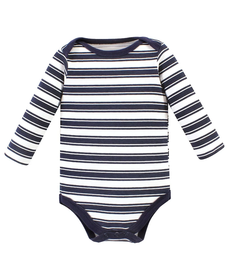 Hudson Baby Boys Five-Piece Collection of Long-Sleeve Cotton Bodysuits