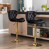 Streamdale Chrome Swivel Bar Stools with Adjustable Lift