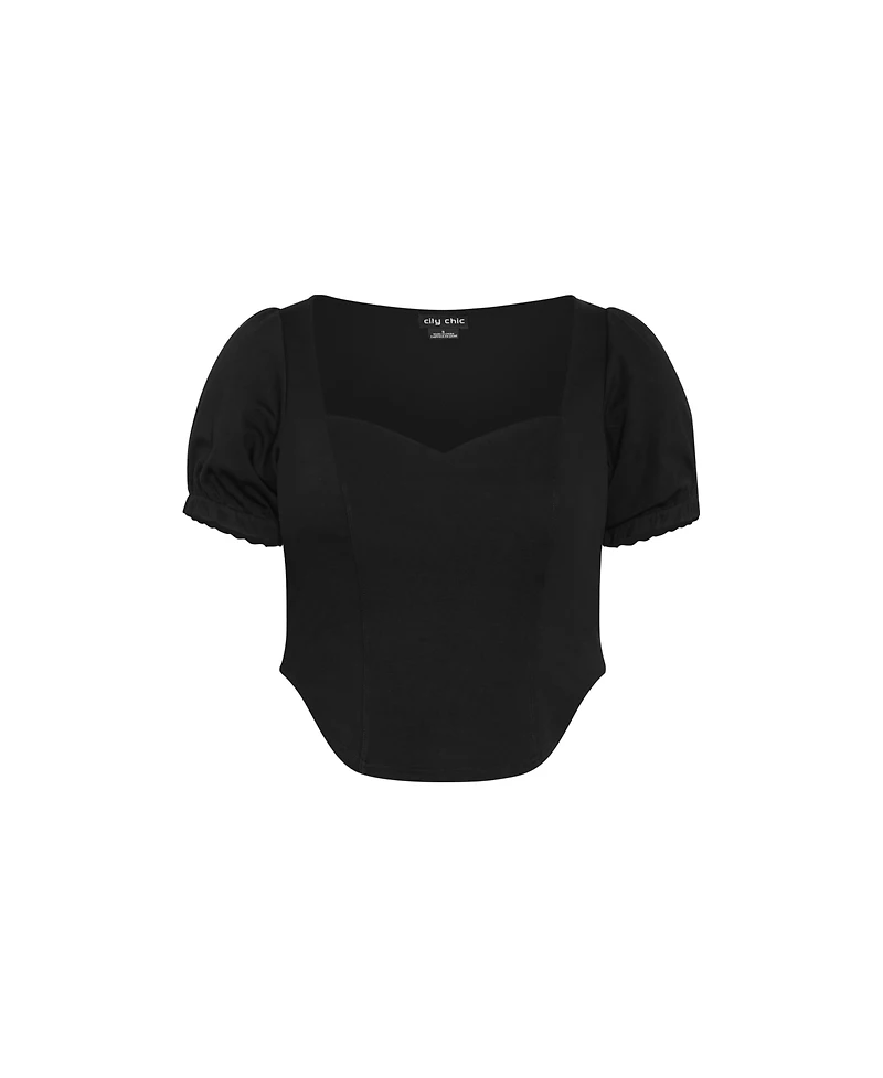 City Chic Women's Corset Puff Top