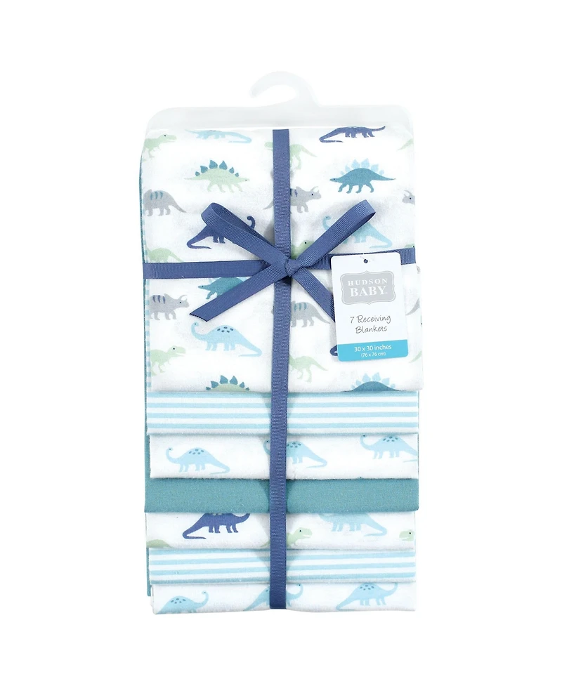 Hudson Baby Cotton Flannel Receiving Blankets, 7-Pack, One