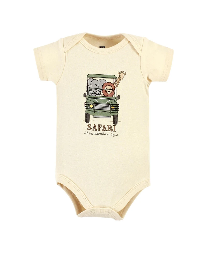 Hudson Baby Boys Unisex Soft Cotton Bodysuit Triple Pack