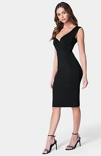Bebe Women's Cap Sleeve V-neck Mini Bandage Dress