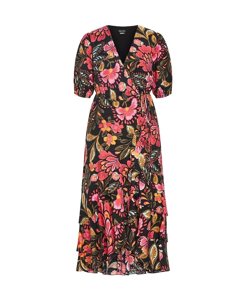 City Chic Plus Bea Print Dress
