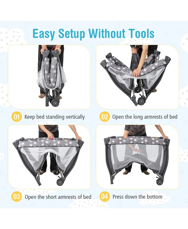 Slickblue Portable Baby Nursery Center 4-in-1 Travel Crib