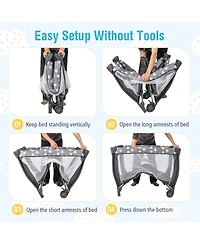 Slickblue Portable Baby Nursery Center 4-in-1 Travel Crib