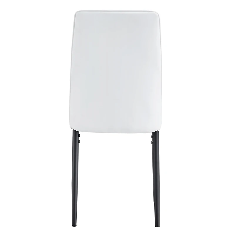 Streamdale Elegant Dining Set Marble-Effect Table, Pu Leather Chairs for 6-8