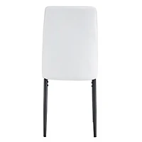 Streamdale Elegant Dining Set Marble-Effect Table, Pu Leather Chairs for 6-8