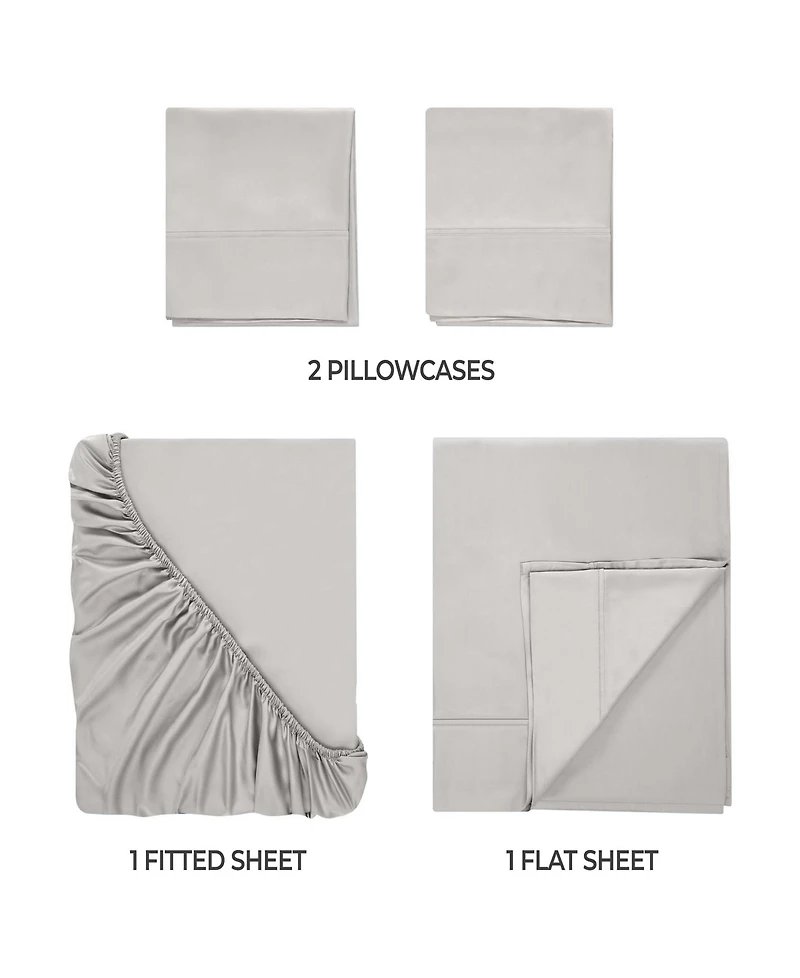 Superior Modal From Beechwood 400 Thread Count Lightweight Cooling Solid Deep Pocket Bed Sheet Set