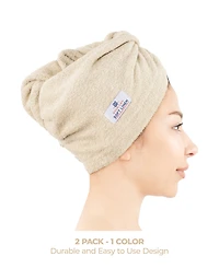 American Soft Linen 2-Pack Hair Drying Towels, 26" x 13"