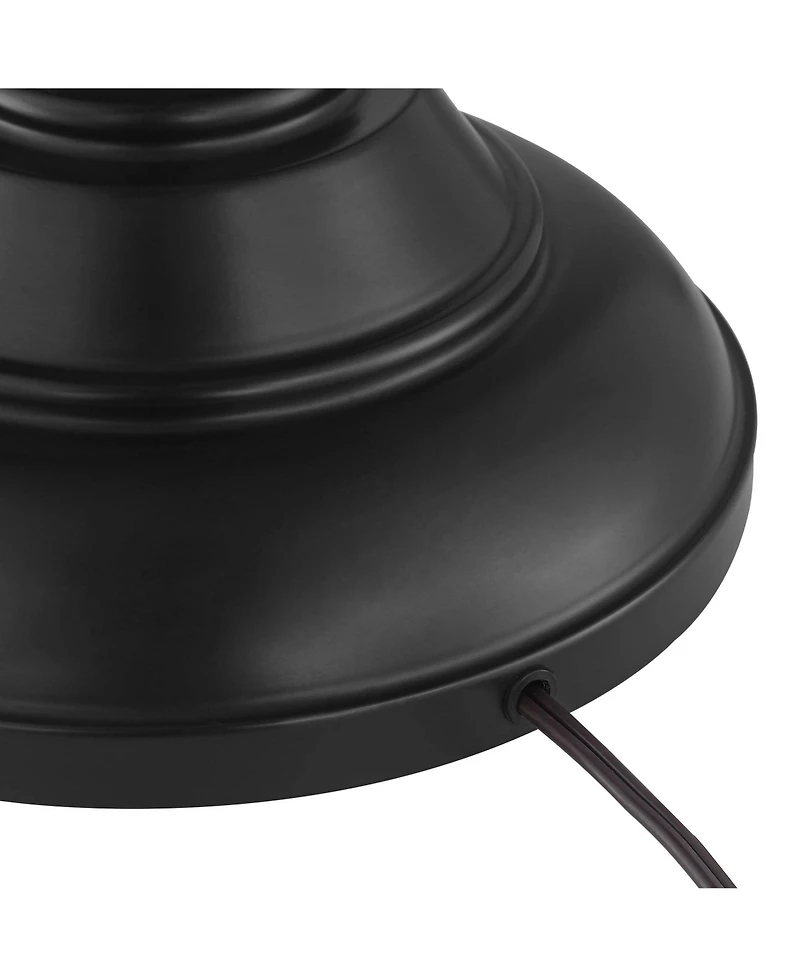 Franklin Iron Works Annie Rustic Farmhouse Industrial Vintage like Lamp Floor Standing 63" Tall Bronze Iron Scroll Font Cream Hardback Drum Shade Deco