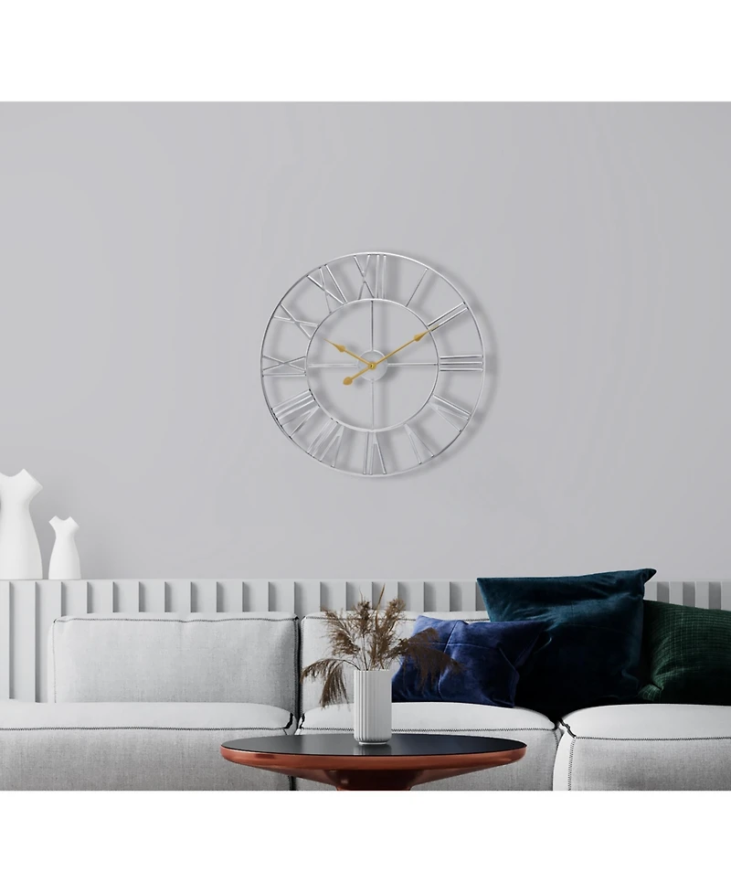 Sorbus Large Wall Clock for Living Room Decor - Roman Numeral Kitchen 16 inch Decorative (Gold)