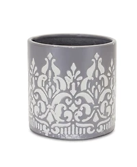 Slickblue Set of 2 Ornate Metal Planters for Elegant Indoor and Outdoor Decor