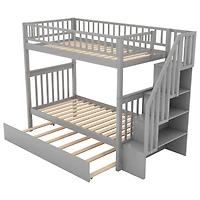 Streamdale Twin Over Twin Bunk Bed With Trundle And Storage