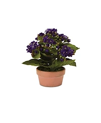 Slickblue Set of 4 Kalanchoe Plants with Pots-7 Inches High, Lifelike Artificial Flowers in Stylish Containers for Home Decor