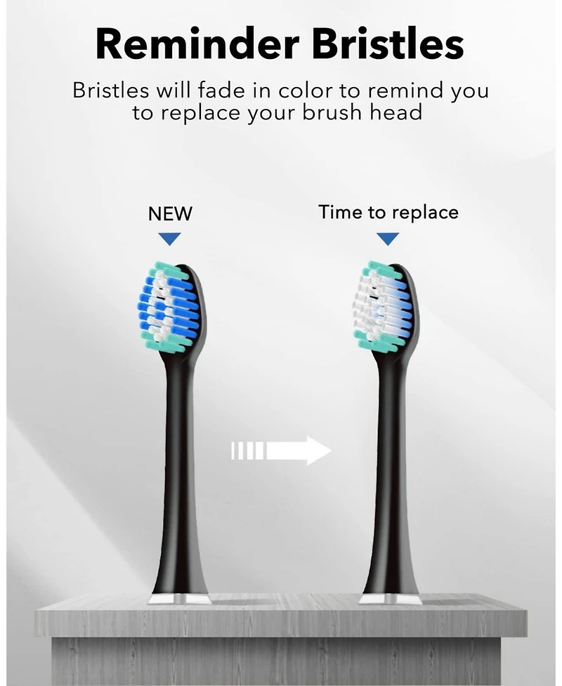 MySmile Electric Toothbrush Replacement Heads, 6 Packs