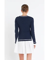 English Factory Women's Mix Media Button Pointed Dress