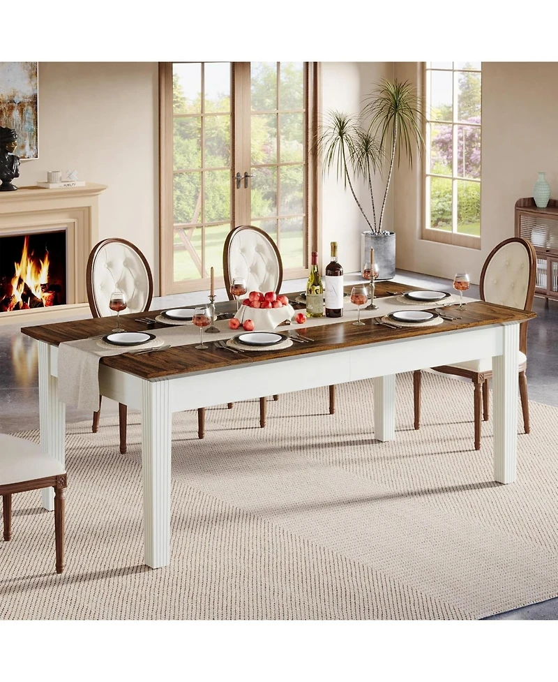 Tribesigns Dining Table for 4-6 People, 62-Inch Rectangular Kitchen Table with Solid Wood Legs, Modern Farmhouse Dinner Table for Dining Room, Kitchen