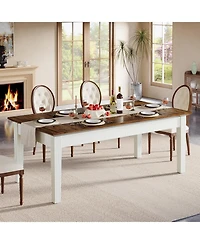 Tribesigns Dining Table for 4-6 People, 62-Inch Rectangular Kitchen Table with Solid Wood Legs, Modern Farmhouse Dinner Table for Dining Room, Kitchen