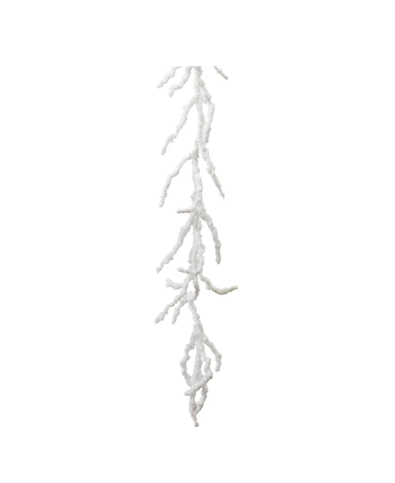 Set of 2 Flocked Twig Garlands for Elegant Winter Decor