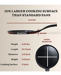 Alva Energy 11" Ceramic Nonstick Griddle Pan - Restaurant-Quality Results, Zero Chemicals