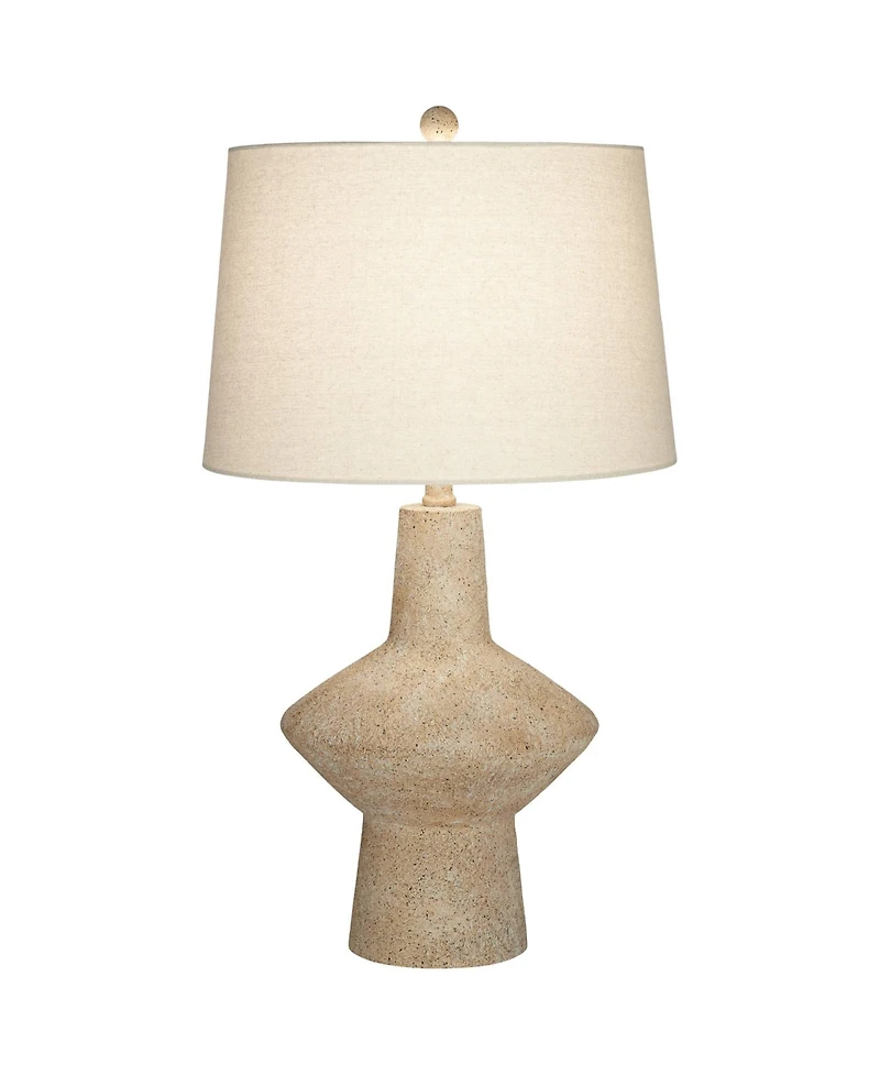 Cozumel 26 3/4" Tall Geometric Rustic Mid Century Modern Coastal Table Lamps Set of 2 Beige Living Room Bedroom Bedside Nightstand House Office Home R