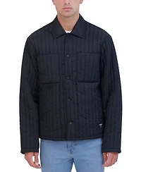 Hudson Men's Slim-Fit Vertical Quilted Shirt Jacket