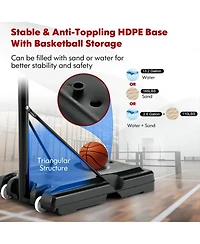 Skonyon 7.5-10FT Portable Adjustable Height Basketball Hoop Goal System with 44-in Shatterproof Backboard